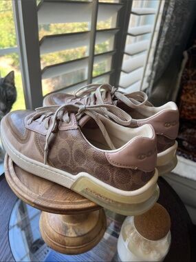 Coach Citysole Court Brown Signature Jacquard Tan Women's Sneakers Size 8B